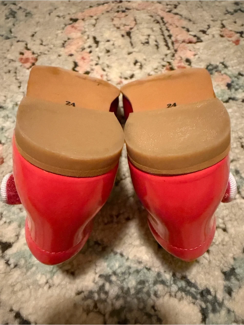 Girls' Red Patent Mary Jane Shoes size 24 or 7 Tolder like new worn one time